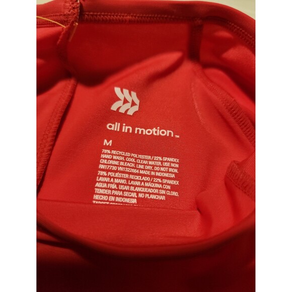 ALL IN MOTION Swimming Top Women sz Medium Coral Red UPF 50+ Pool NWT Summer - Picture 3 of 9